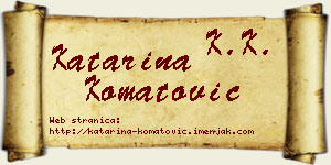Katarina Komatović vizit kartica